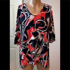 Clara Sun Woo Graphic Print Tunic Top Size XS